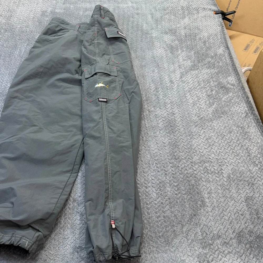 VTG Fishworks Pants Mens 36x29 Gray Nylon Water Resistant Fishing Cargo USA Made